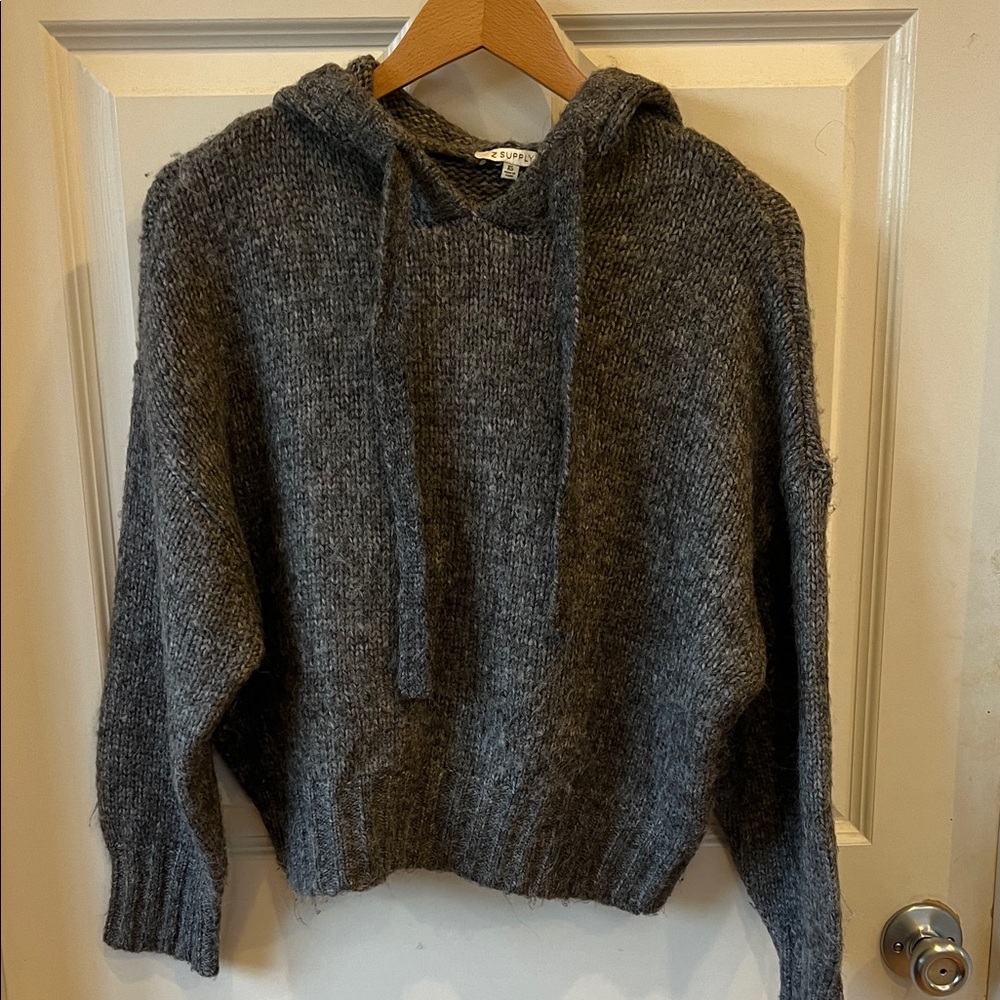 Z Supply Ariel Gray Knit Hoodie